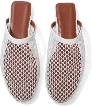 Mesh Flats for Women Ballerina Comfortable Mule Casual Round Toe Buckle Strap Ballet Mary Jane Shoes for Summer
