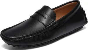 Minishion Boys Mens Comfortable Dress Shoes Loafers with Buckle Driving Moccasins YY007