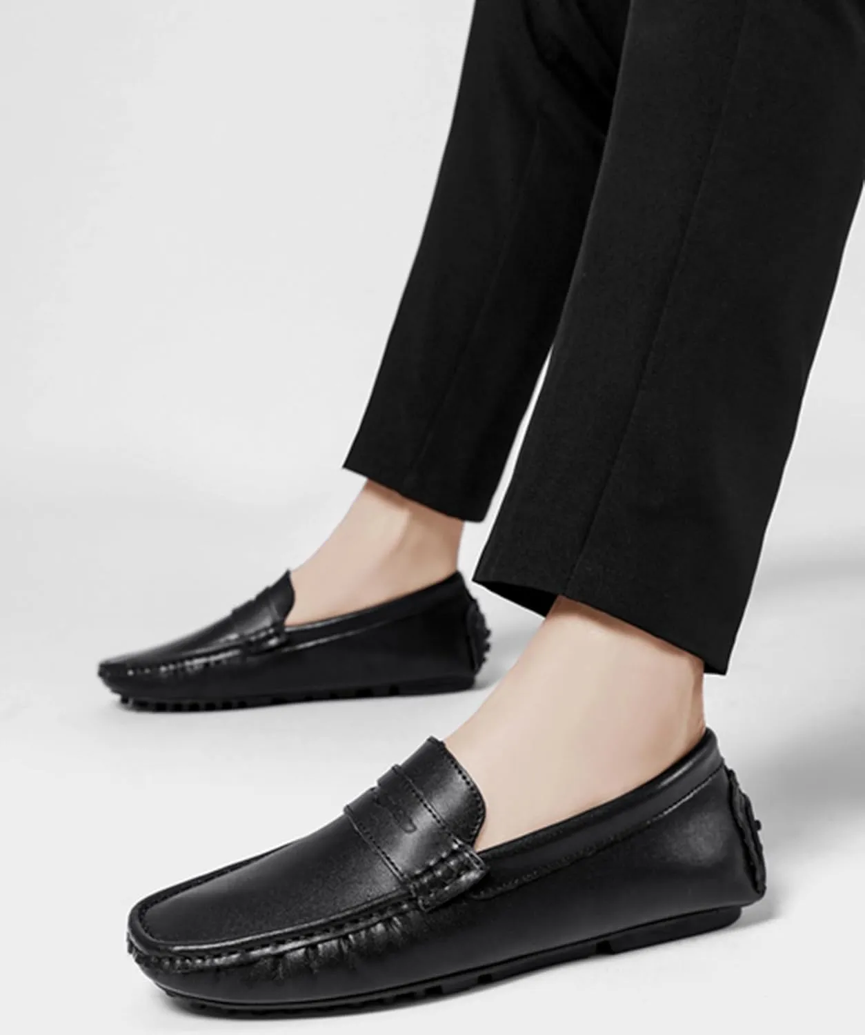 Minishion Boys Mens Comfortable Dress Shoes Loafers with Buckle Driving Moccasins YY007
