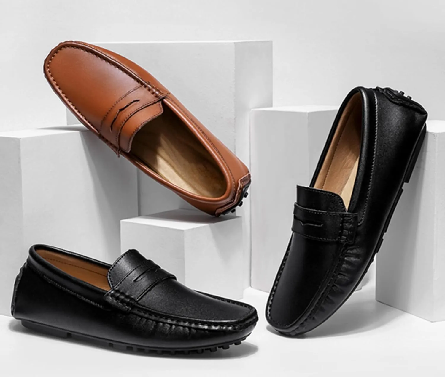 Minishion Boys Mens Comfortable Dress Shoes Loafers with Buckle Driving Moccasins YY007