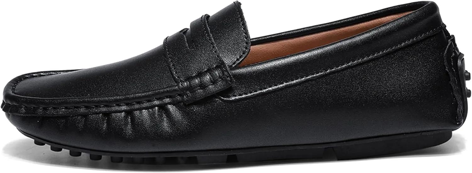 Minishion Boys Mens Comfortable Dress Shoes Loafers with Buckle Driving Moccasins YY007