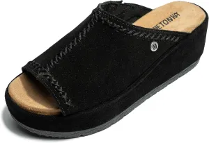 Minnetonka Paislee – Women’s Wedge Sandals with Slip-On Design, Genuine Suede, Microfiber Lining, and Thick Rubber Sole