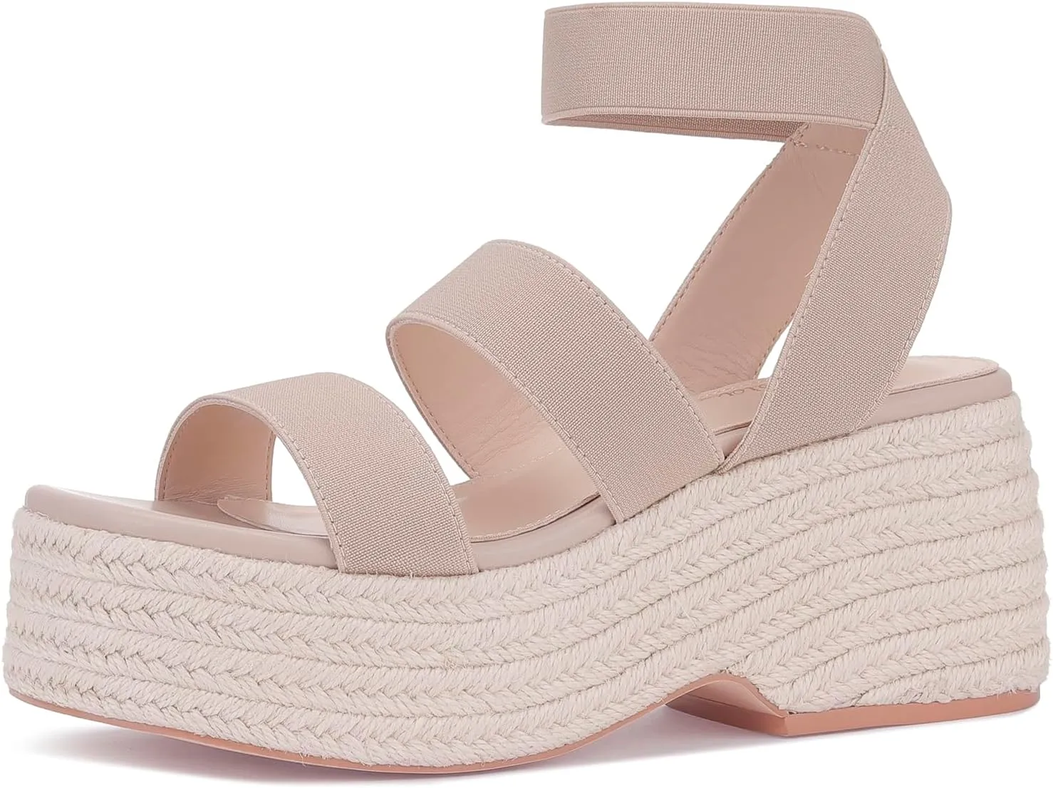Monrovia Women's Platform Wedge Espadrille Sandals, Ankle Strap Beach Sandals