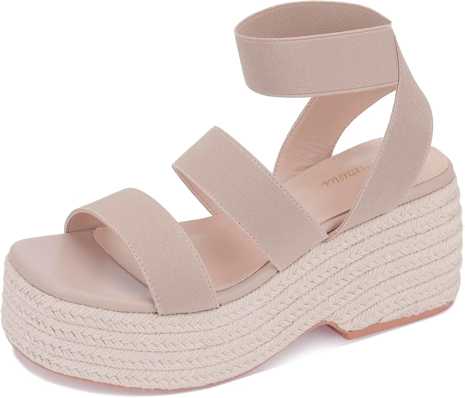 Monrovia Women's Platform Wedge Espadrille Sandals, Ankle Strap Beach Sandals
