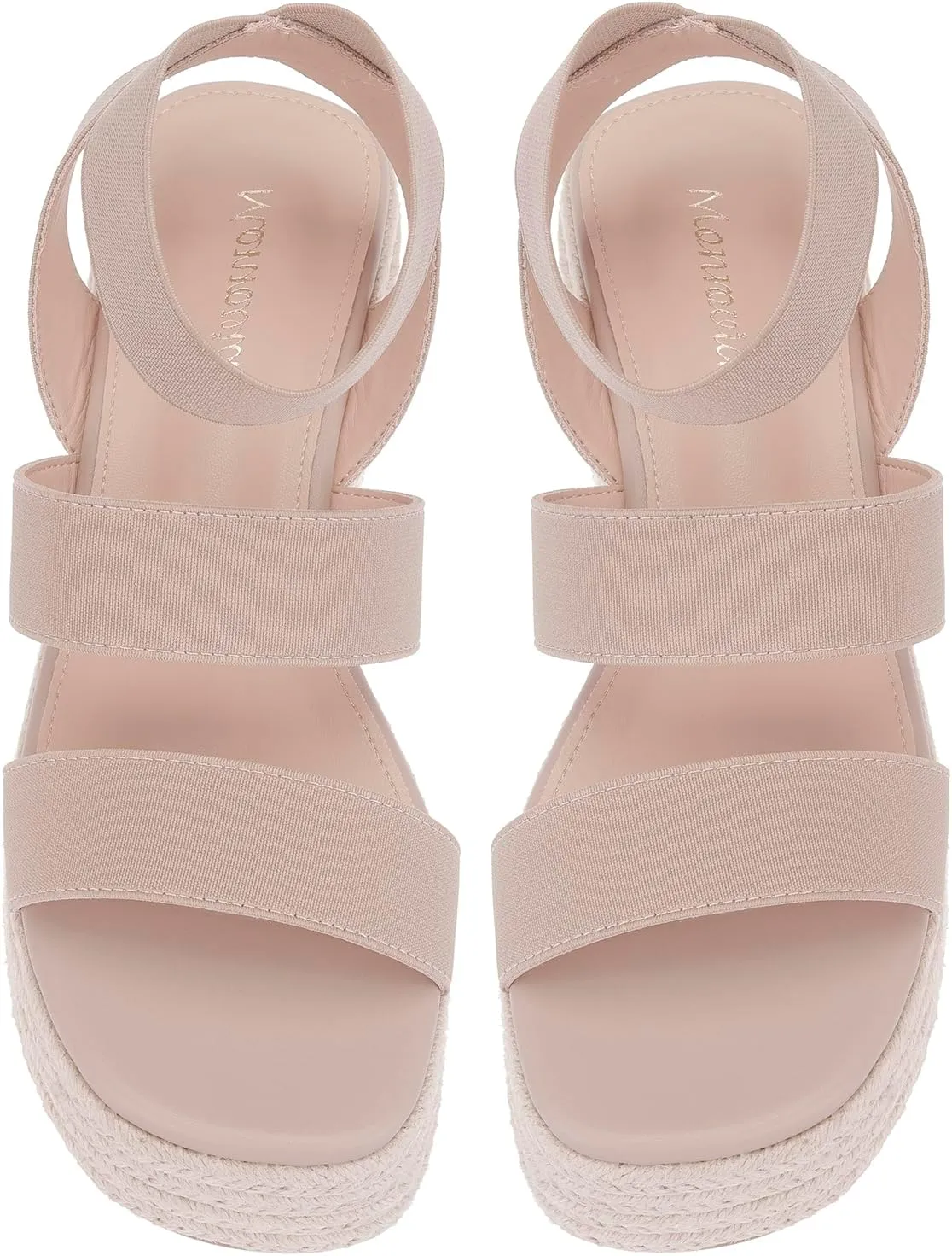 Monrovia Women's Platform Wedge Espadrille Sandals, Ankle Strap Beach Sandals