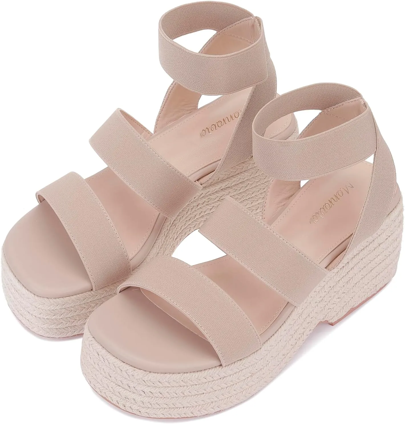 Monrovia Women's Platform Wedge Espadrille Sandals, Ankle Strap Beach Sandals