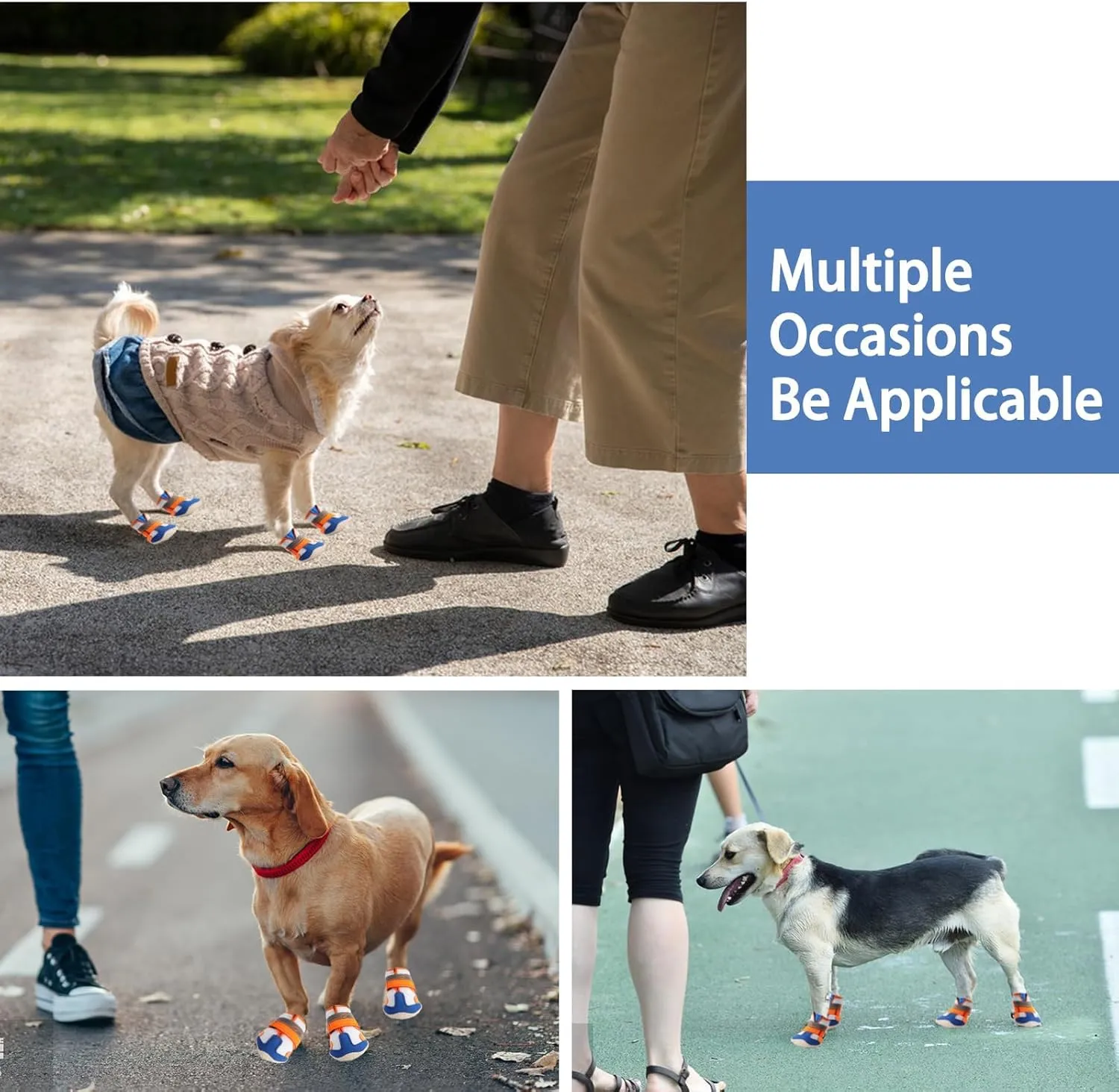 MOOB Dog Shoes Breathable Mesh Dog Boots Waterproof Dog Boots for Winter Snow, Paw Protector for Outdoor Walking Hiking, Rainy Weather, Anti-Slip Rubber Dog Booties for Hardwood Floor （Size 1）