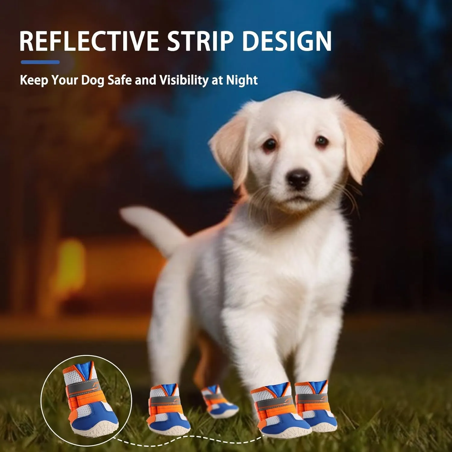 MOOB Dog Shoes Breathable Mesh Dog Boots Waterproof Dog Boots for Winter Snow, Paw Protector for Outdoor Walking Hiking, Rainy Weather, Anti-Slip Rubber Dog Booties for Hardwood Floor （Size 1）