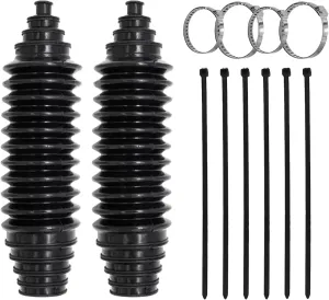 Msyuusr Universal Steering Rack and Pinion Tie Rod Boots, Silicone Inner Tie Rod Boot With Rack and Pinion Boot Clamps, Car Accessories Rack and Pinion Protect Tool Kit (Black)