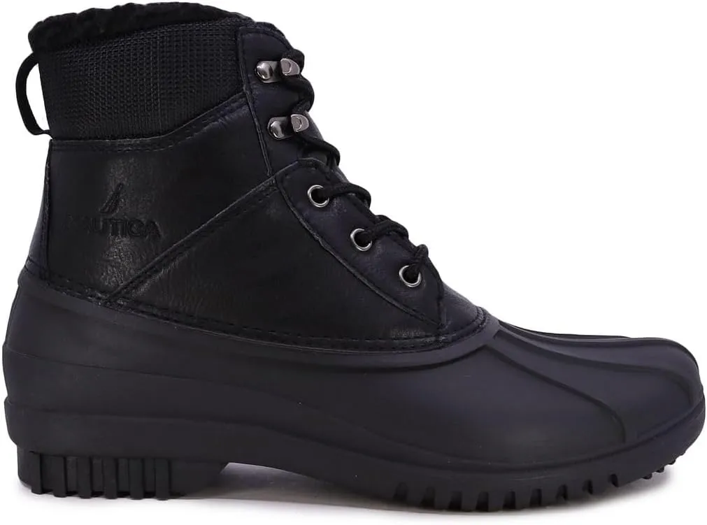 Nautica Mens Duck Boots Waterproof Shell Insulated Snow & Rain Boot -Lace-Up Winter Shoe- Channing (Wide/Medium Width)