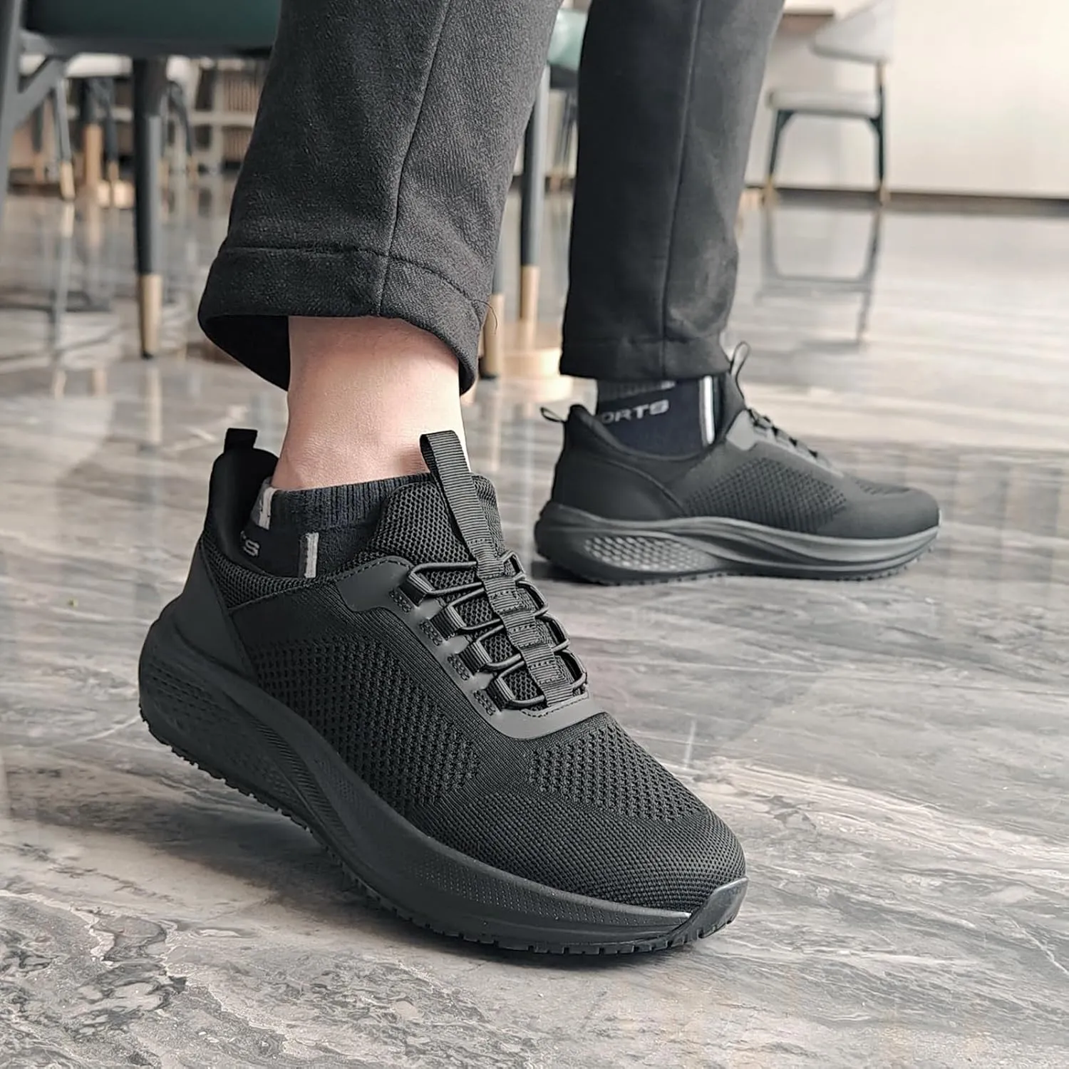 Non Slip Shoes for Men Food Service Slip Resistant Work Shoe Mens in Restaurant Kitchen Chef Slip On Walking Sneakers Breathable Lightweight