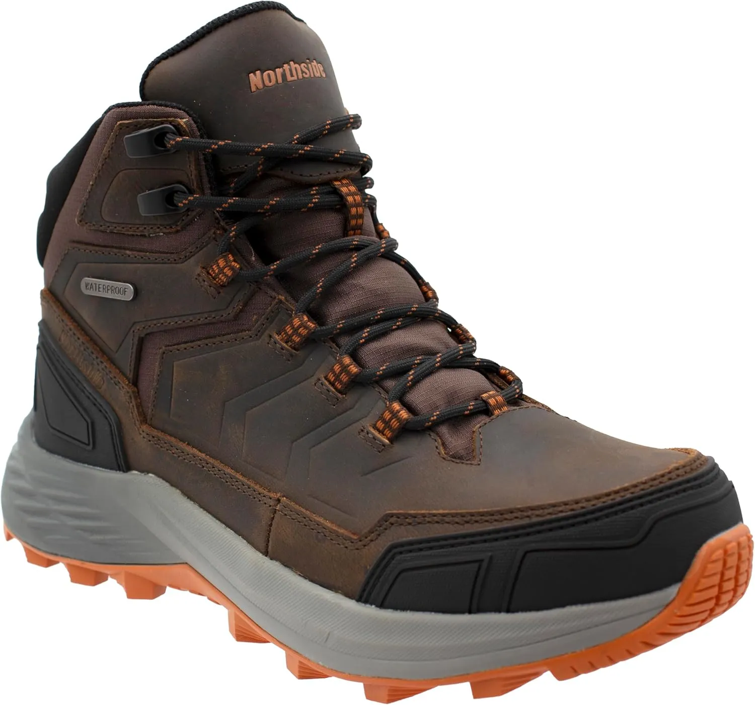 Northside Men's Alpine Ridge Waterproof Hiking & Work Boots - Lightweight, Comfortable, Durable Outdoor Trail Shoes | Tough & Sturdy | Full Grain Leather Upper, High-Grip Rubber Outsole