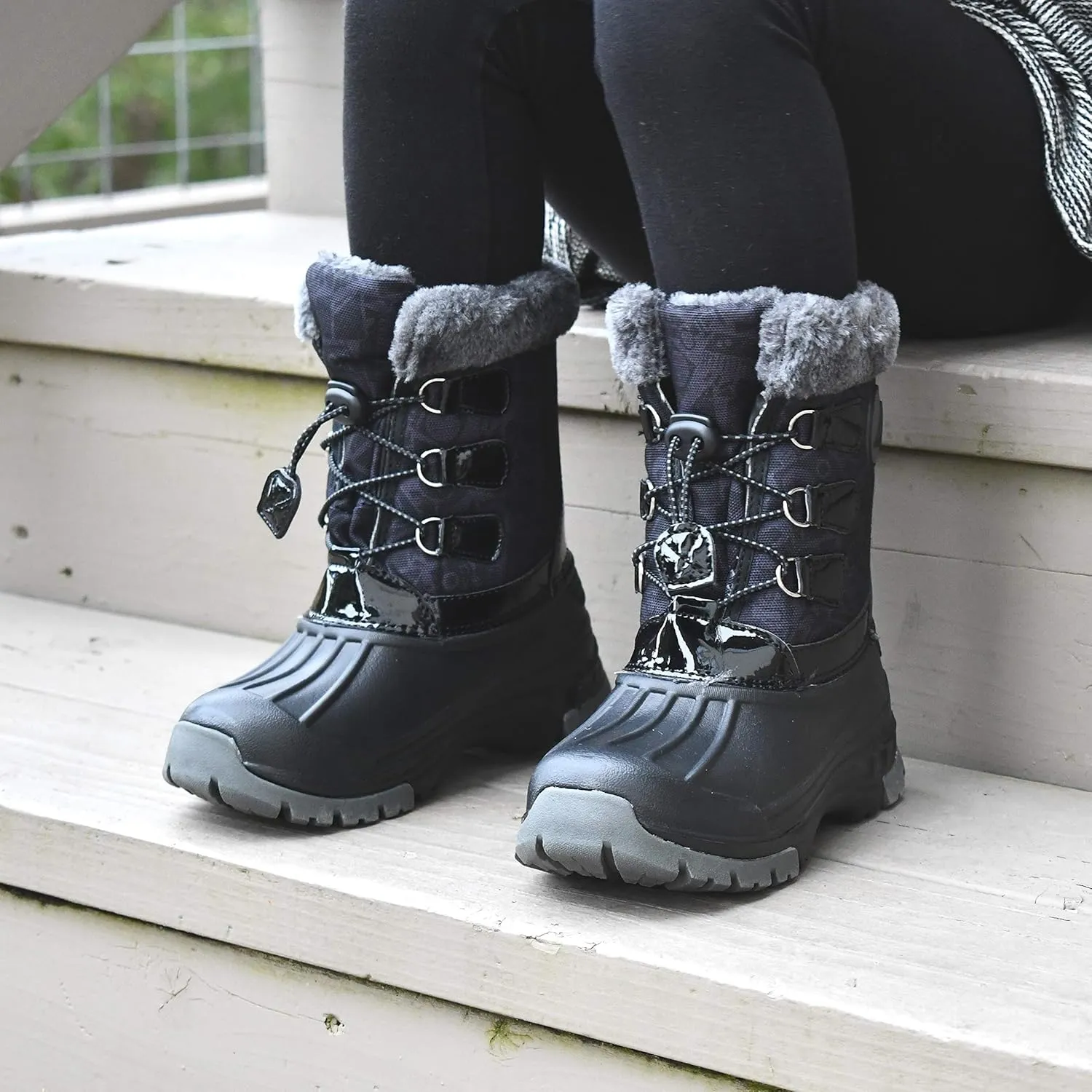 Nova Mountain Boy's and Girl's Waterproof Winter Snow Boots