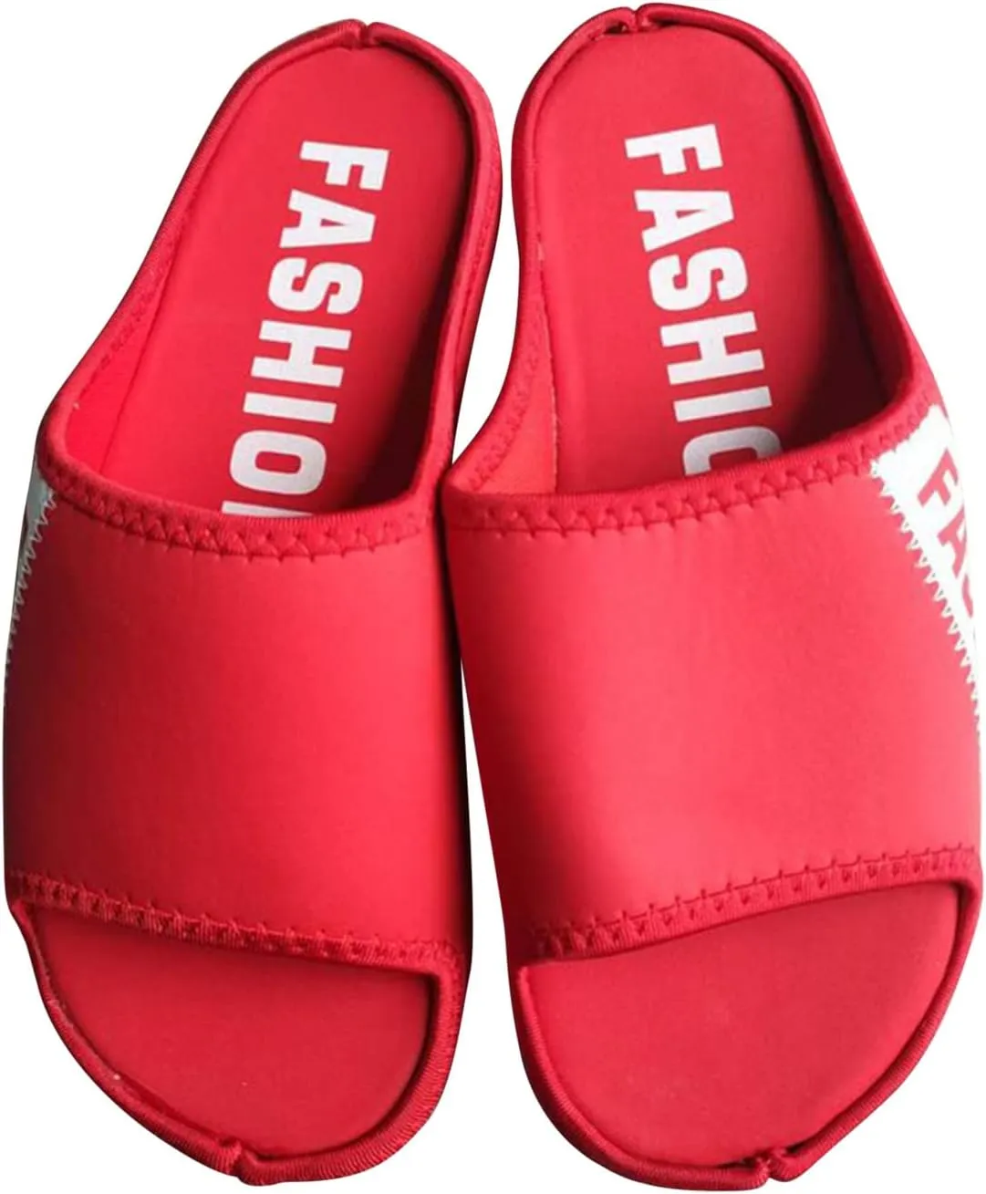 oiangi Summer Platform Slippers for Women Fashion Casual Fish Mouth Peep Toe Slip-on Slides Comfy Outdoor Letter Colorblock Ladies Non-Slip Shoes
