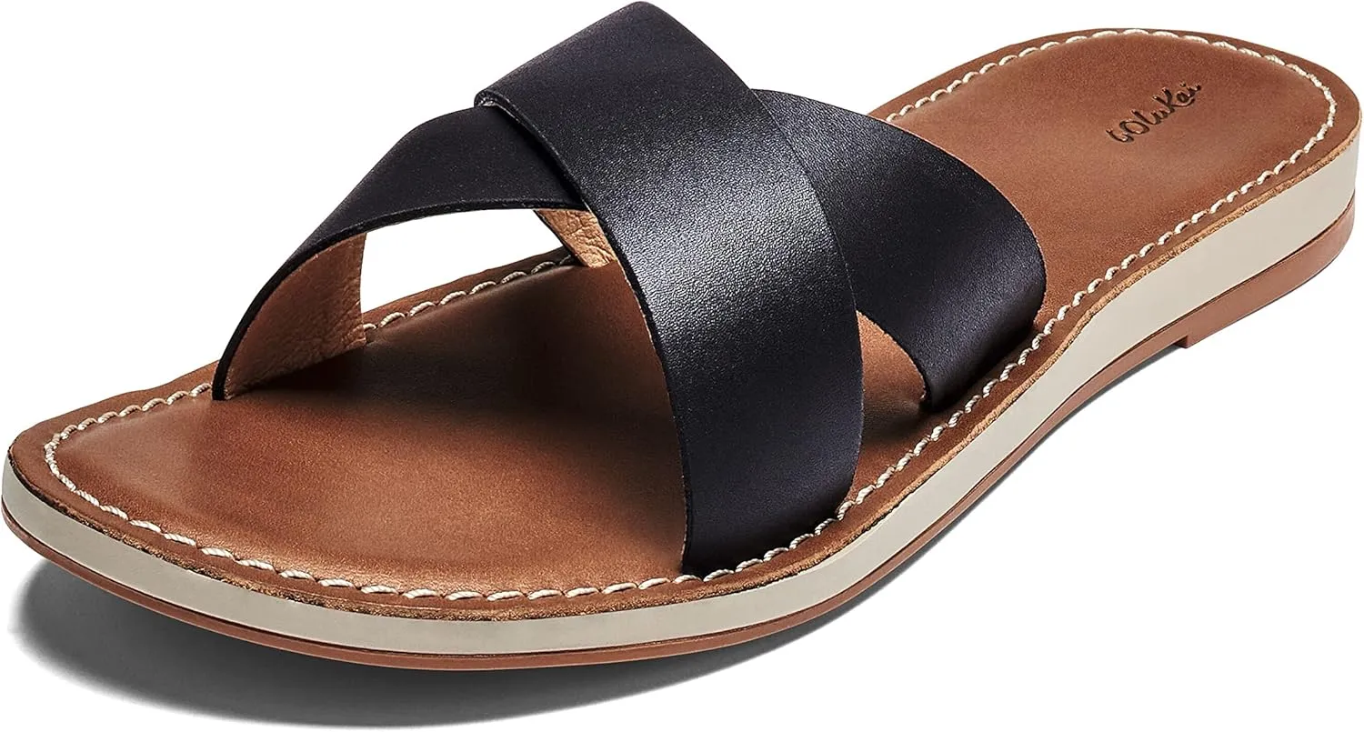 OLUKAI Ke'a Women's Beach Sandals, Quick-Dry Flip-Flop Slides, Water Resistant & Modern Low Profile Design, All-Day Comfort Fit & Wet Grip Soles