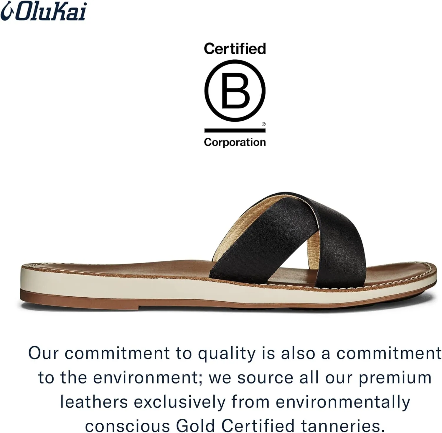 OLUKAI Ke'a Women's Beach Sandals, Quick-Dry Flip-Flop Slides, Water Resistant & Modern Low Profile Design, All-Day Comfort Fit & Wet Grip Soles