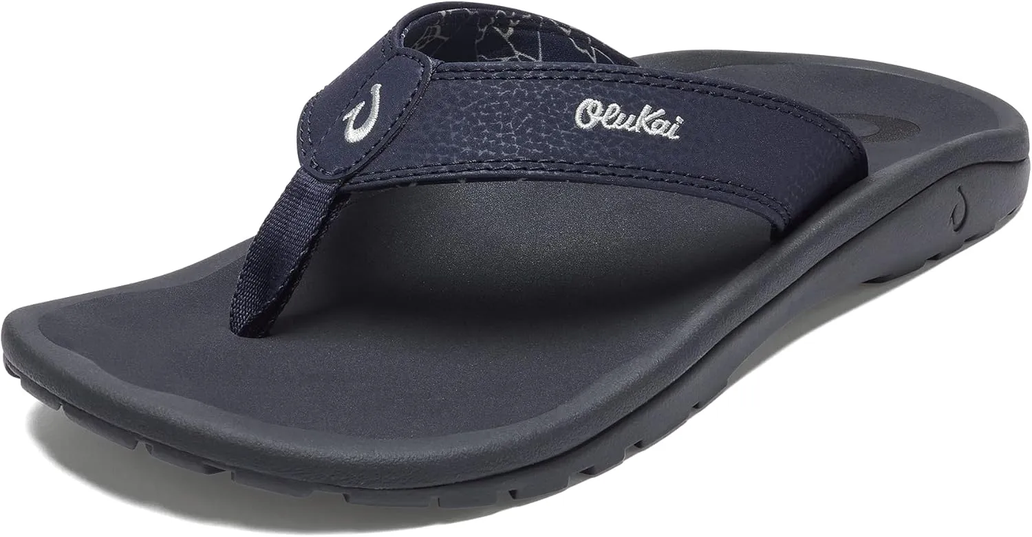 OLUKAI Ohana Men's Beach Sandals, Water Resistant Flip Flops, Arch Support & Comfort Fit, Lightweight & Durable, Enhanced Grip & Traction