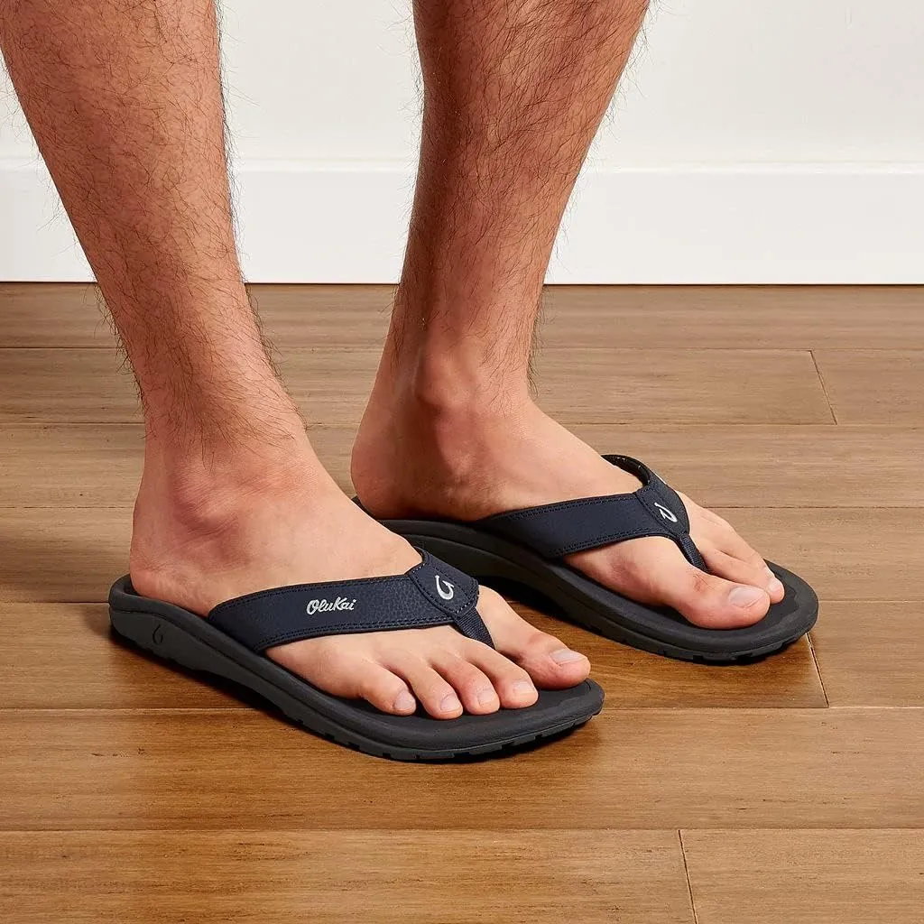 OLUKAI Ohana Men's Beach Sandals, Water Resistant Flip Flops, Arch Support & Comfort Fit, Lightweight & Durable, Enhanced Grip & Traction