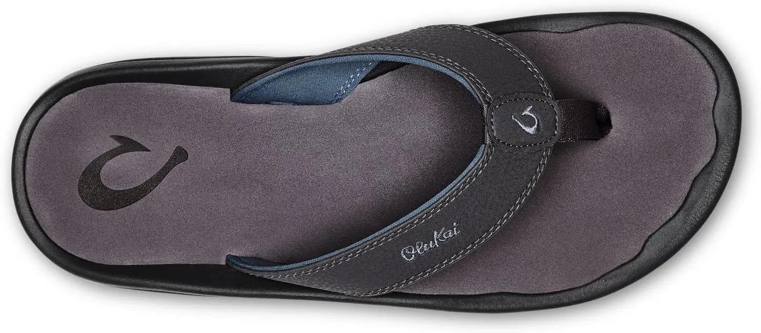 OLUKAI Ohana Men's Beach Sandals, Water Resistant Flip Flops, Arch Support & Comfort Fit, Lightweight & Durable, Enhanced Grip & Traction