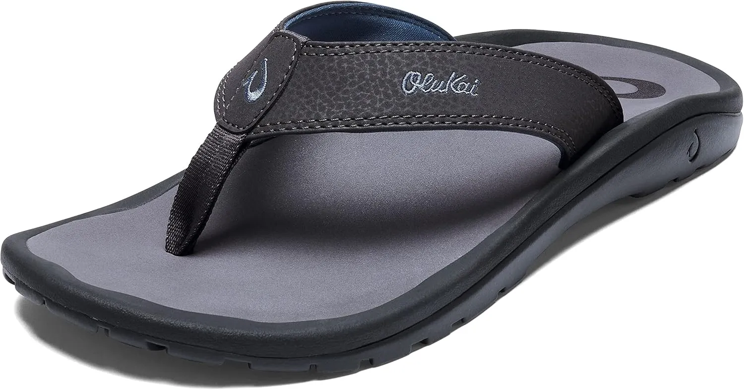 OLUKAI Ohana Men's Beach Sandals, Water Resistant Flip Flops, Arch Support & Comfort Fit, Lightweight & Durable, Enhanced Grip & Traction