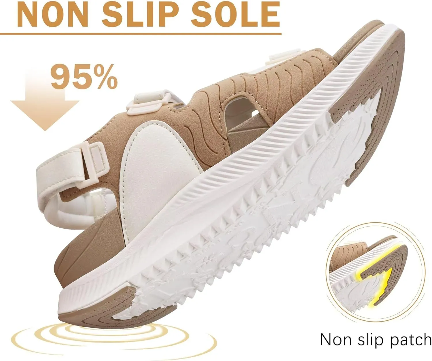 ONCAI Women's Hiking Sandals with Arch Support Walking Sports Sandals Woman Outdoor Orthotic Footbed for Plantar Fasciitis Water Summer Sandalias Mujer with Adjustable Strap