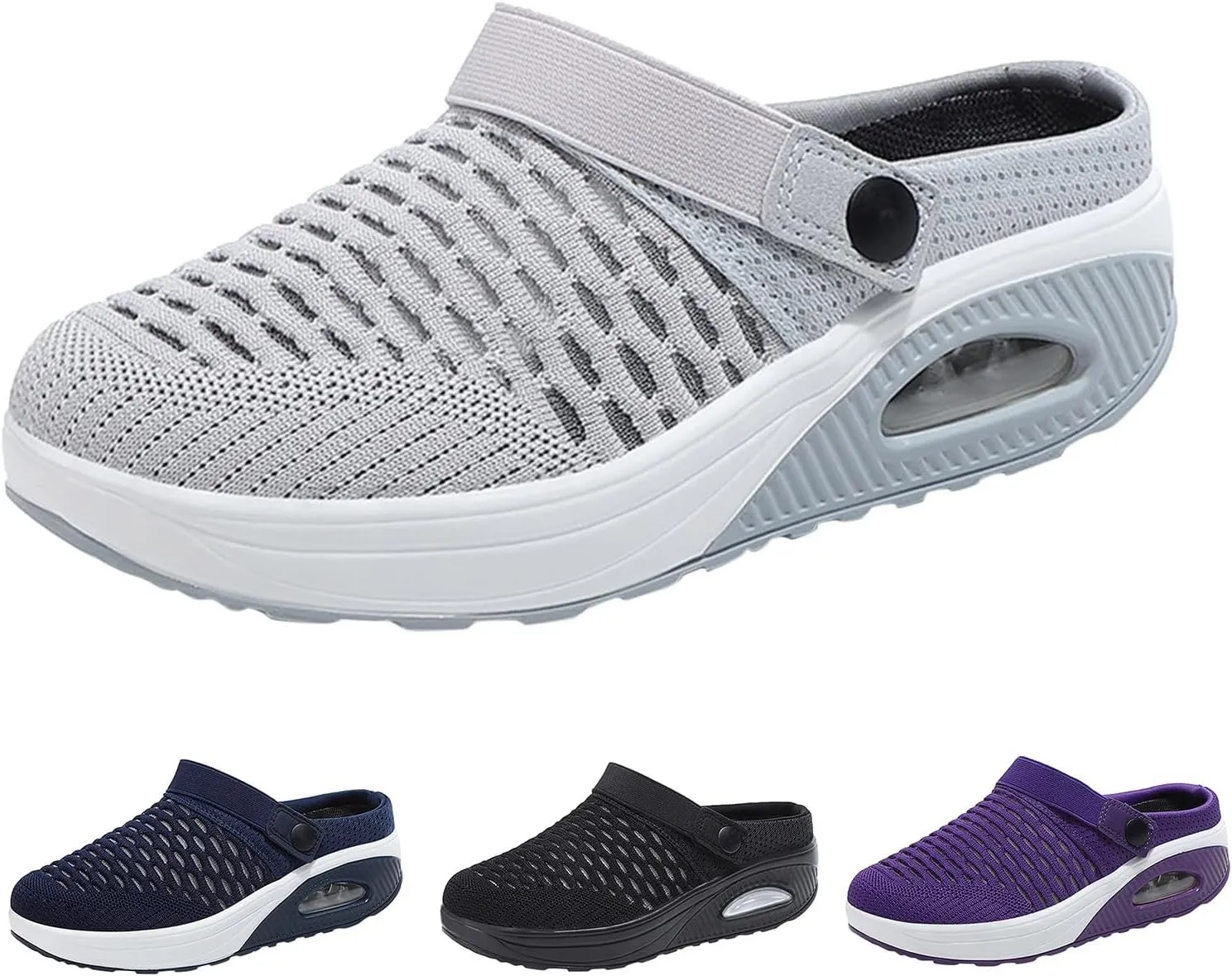 Orthopedic Clogs for Women Summer Air Cushion Platform Mesh Mules Sneaker Orthotic Walking Sneakers Breathable Comfortable Slip On Sandals