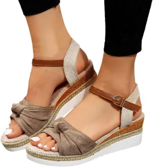 Orthopedic Sandals for Women,Women Walking Slippers with Arch Support Wedge Sandals Summer Dressy Open Toe Ankle Strap Platform Beach Casual Slip on Sandals Beach Dress Comfortable Shoes