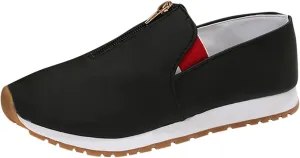 Orthopedic Slip-On Walking Shoes for Women, Comfort Loafers Wide Fit Knit Breathable Mesh Non-Slip Platform