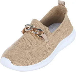 Orthopedic Slip-On Walking Shoes for Women, Comfort Loafers Wide Fit Knit Breathable Mesh Non-Slip Platform