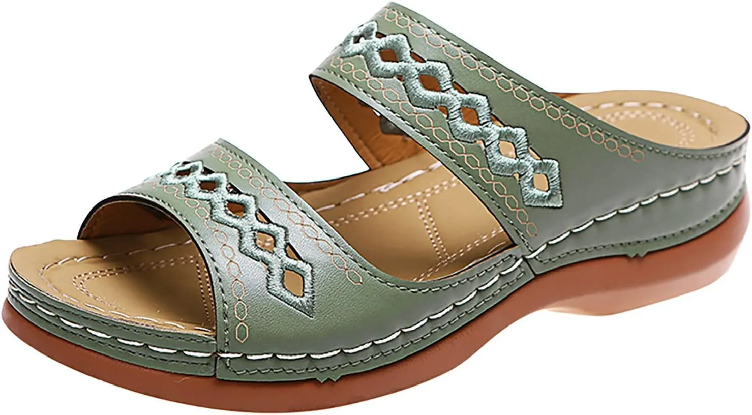 Orthopedic Wedge Sandals for Women 2025 Flat Open Toe Platform Sandals Boho Slip on Sandals Comfortable Outdoor Shoe
