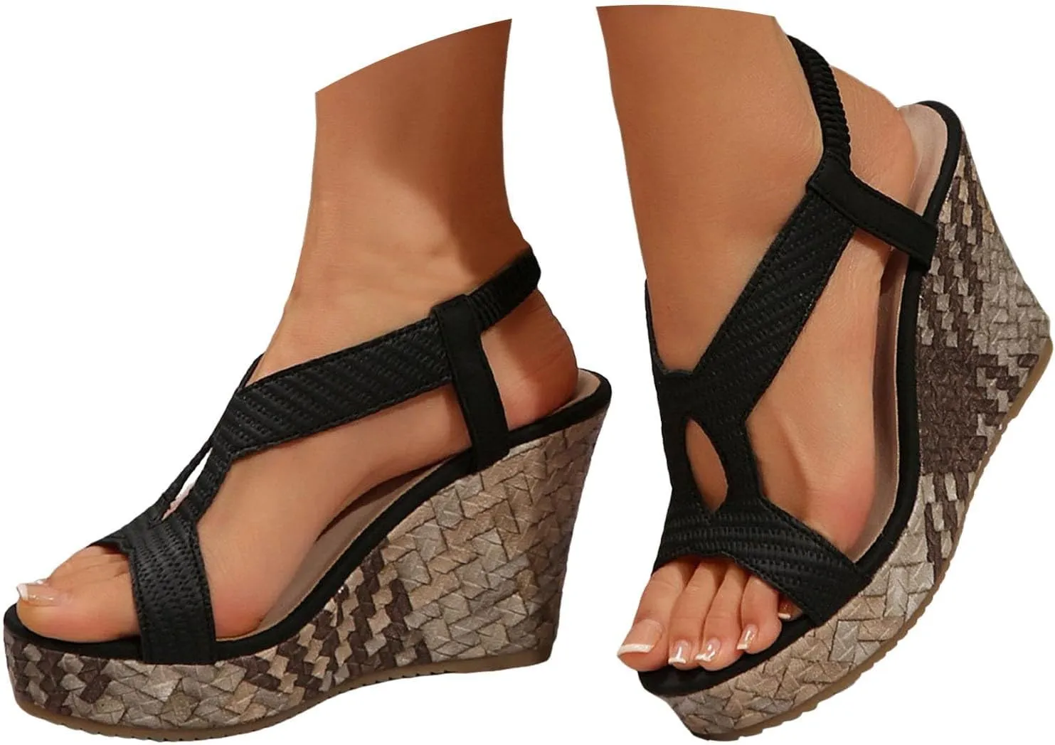 Orthopedic Wedge Sandals For Women 2025 Open Toe Espadrilles Comfortable Dressy Ankle Strap Platform Boho Beach Summer Shoes Comfortable Casual Dress Vacation Indoor Outdoor Lightweight Retro