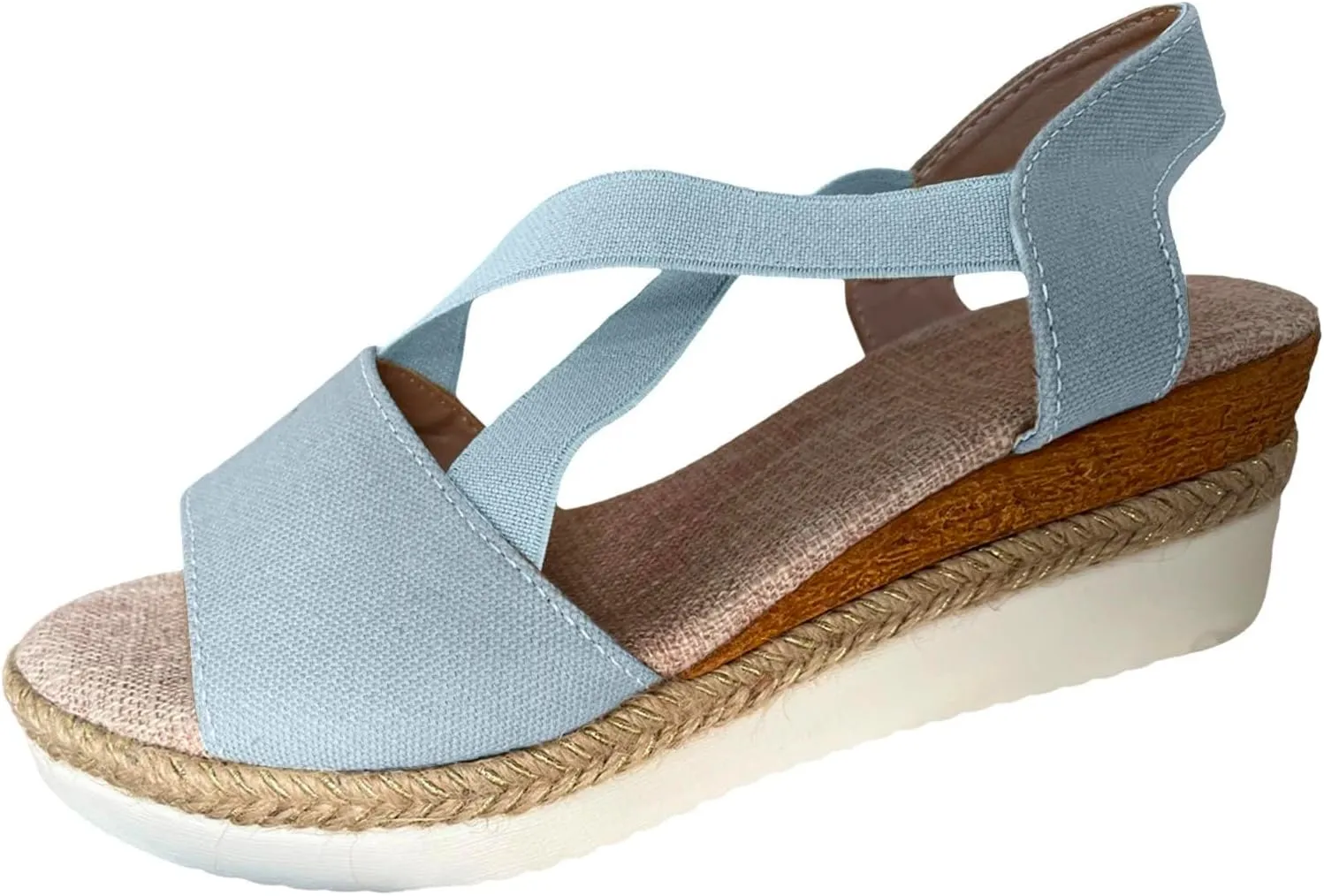 Orthopedic Wedge Sandals for Women 2025 Summer Dressy Flat Open Toe Ankle Strap Espadrilles Sandals Boho Comfortable Casual Strappy Slip on Wedges Shoes