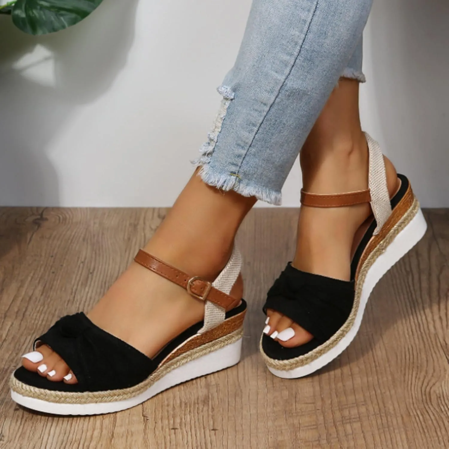 Orthopedic Wedge Sandals for Women 2025 Summer Dressy Trendy Platform Casual Walking Arch Support Espadrilles Wedges