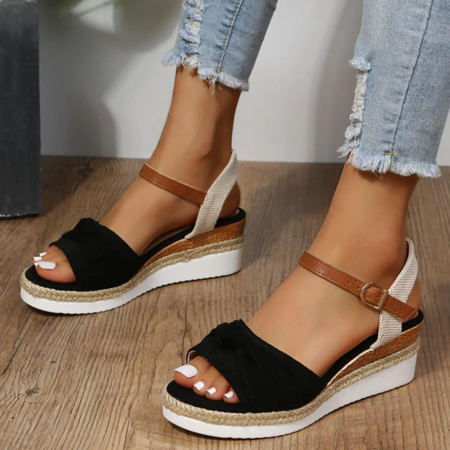 Orthopedic Wedge Sandals for Women 2025 Summer Dressy Trendy Platform Casual Walking Arch Support Espadrilles Wedges