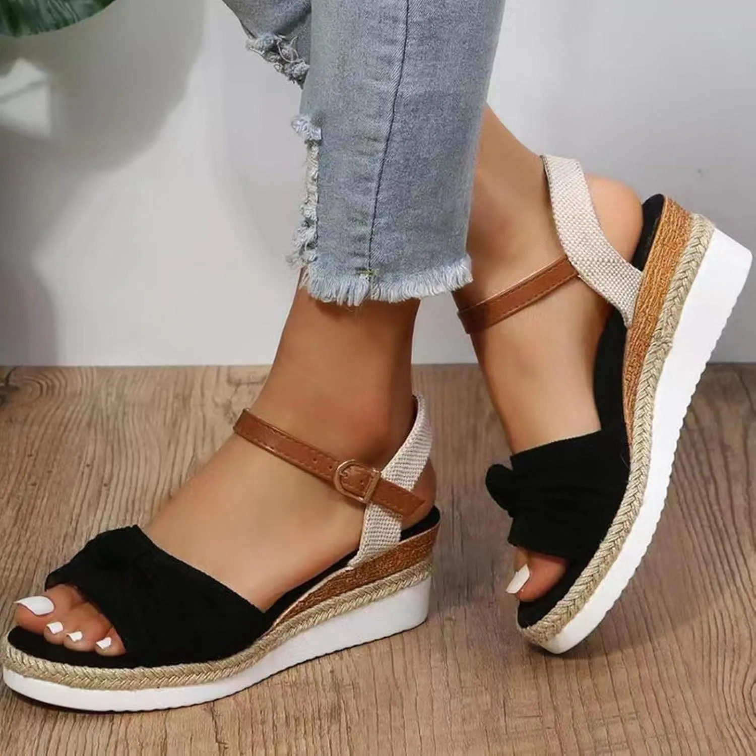 Orthopedic Wedge Sandals for Women 2025 Summer Dressy Trendy Platform Casual Walking Arch Support Espadrilles Wedges