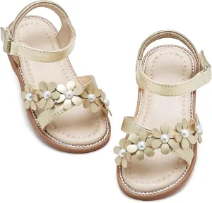 Otter MOMO Girls Open Toe Princess Flat Sandals with Comfort Sole Summer Sandals
