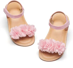 Otter MOMO Girls Open Toe Princess Flat Sandals with Comfort Sole Summer Sandals