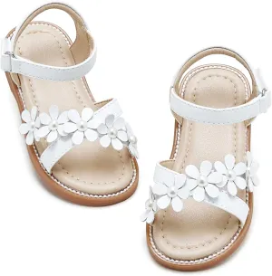 Otter MOMO Girls Open Toe Princess Flat Sandals with Comfort Sole Summer Sandals