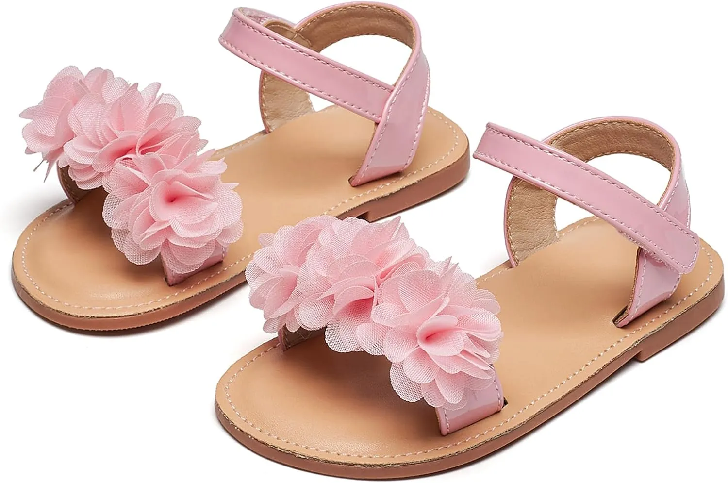 Otter MOMO Girls Open Toe Princess Flat Sandals with Comfort Sole Summer Sandals