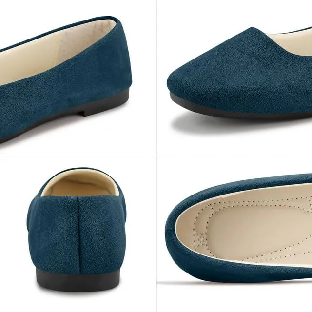 Padgene Women's Casual Ballet Flats, Ladies Ballerina Flats Girls Fashionable Ballet Pumps Dolly Shoes Womens Stylish Comfy Office Driving Flat Shoes Slip On Loafers