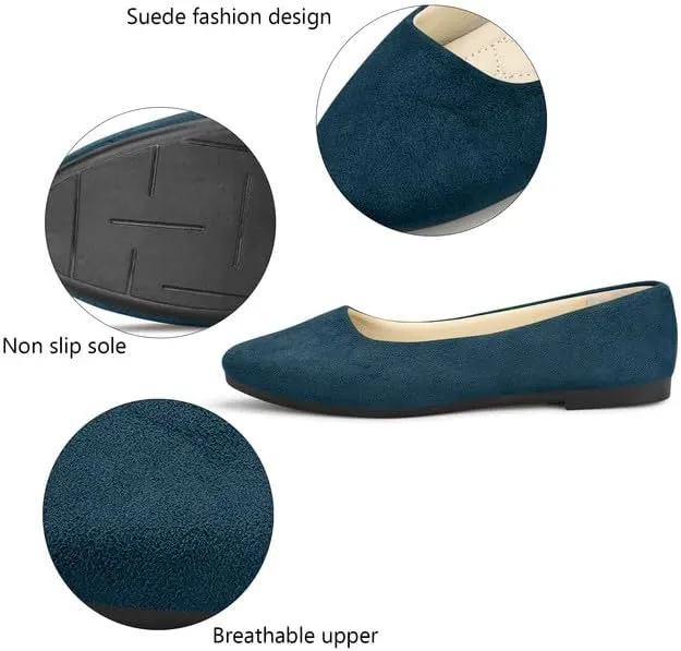 Padgene Women's Casual Ballet Flats, Ladies Ballerina Flats Girls Fashionable Ballet Pumps Dolly Shoes Womens Stylish Comfy Office Driving Flat Shoes Slip On Loafers
