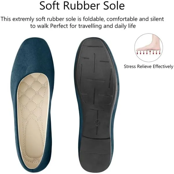 Padgene Women's Casual Ballet Flats, Ladies Ballerina Flats Girls Fashionable Ballet Pumps Dolly Shoes Womens Stylish Comfy Office Driving Flat Shoes Slip On Loafers