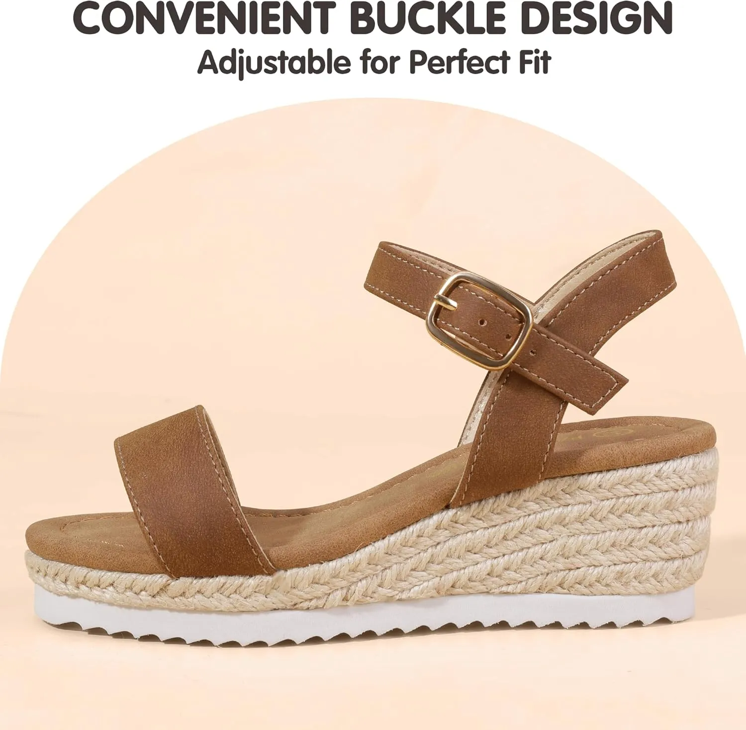 PANDANINJIA Girls Sandals Wedge Platform Espadrille Little Big Kid Girls Heels Open Toe Summer Dress Shoes