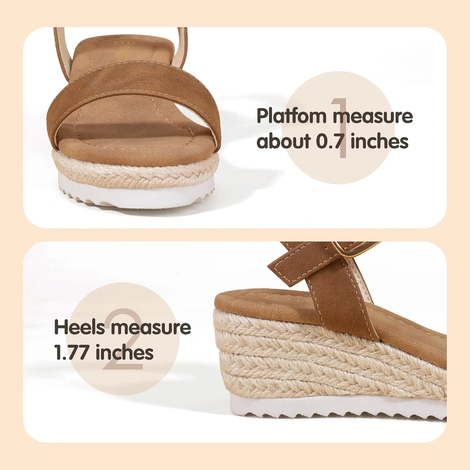 PANDANINJIA Girls Sandals Wedge Platform Espadrille Little Big Kid Girls Heels Open Toe Summer Dress Shoes