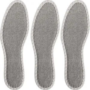 pedag Deo Fresh Natural Terry Cloth & Sisal Insoles, Handmade in Germany, Fully Washable, Perfect for Keeping Feet Dry and Fresh in The Summer, US W9 M6 / EU 39, Grey, 3 Pair