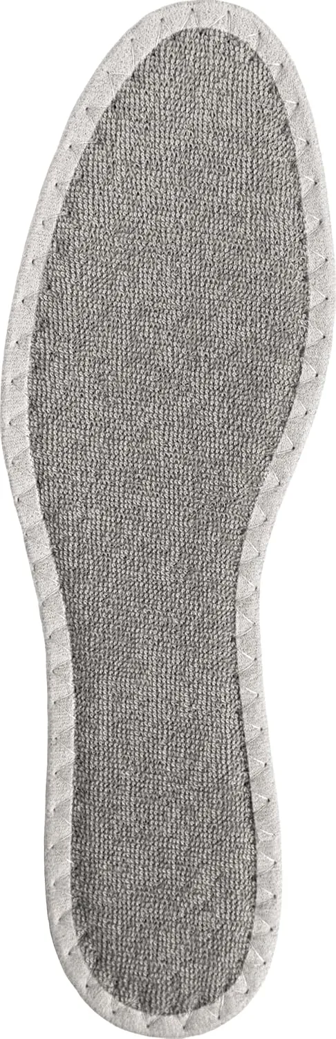 pedag Deo Fresh Natural Terry Cloth & Sisal Insoles, Handmade in Germany, Fully Washable, Perfect for Keeping Feet Dry and Fresh in The Summer, US W9 M6 / EU 39, Grey, 3 Pair