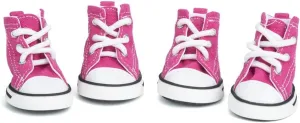 Pet Sports Dog Shoes, Puppy Canvas Sports Shoes, Non Slip Casual Shoes, Outdoor Adventure Non Slip Boots, and Sports hot Road Protection Dog and cat paw Protective Covers, 4PCS (Pink, 3#)