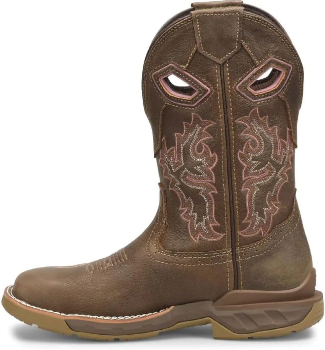 PHANTOM RIDER Women's 10" Wide Square Toe Ari Roper Boots with Brown Chaos Coco Leather, EH Rated, Slip-Resistant Outsoles, Comfort Footbed