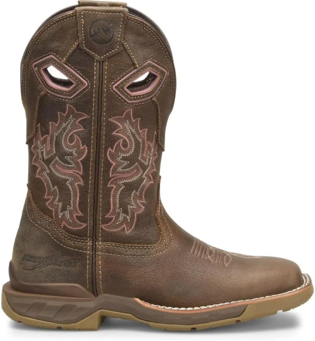 PHANTOM RIDER Women's 10" Wide Square Toe Ari Roper Boots with Brown Chaos Coco Leather, EH Rated, Slip-Resistant Outsoles, Comfort Footbed