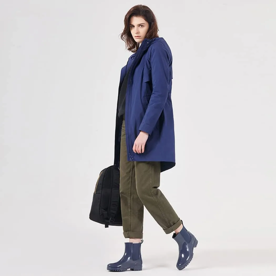 planone Short Rain Boots Women Fashion Waterproof Chelsea Boots for Women Light Outdoor Garden Shoes Ankle Muck Boots for Ladies Non Slip Work Shoes Rubber Boots with Premium Comfort Insole